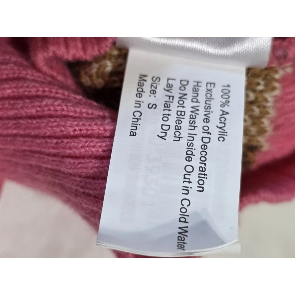 Simply Dog Animal\Pink Knit Dog Sweater Size Small